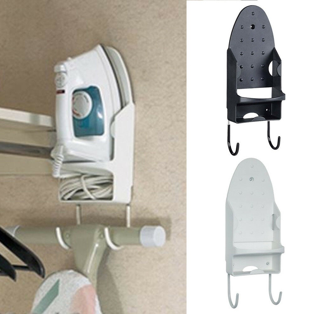 1 stk strygebrætholder hjem hotel tørretumbler holder jern vægmonteret jern hvile stativ varmebestandigt rack hængende tilbehør