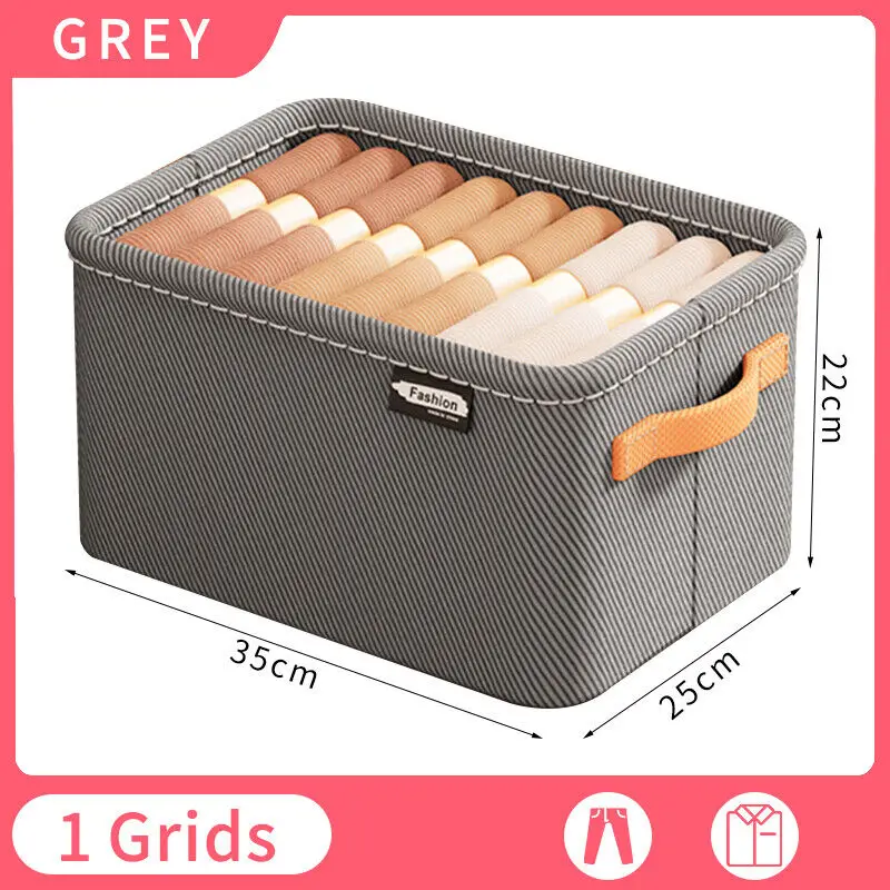 Clothing Pants Storage Box Wardrobe Clothes Storage Organizer Foldable Large Capacity Closet Organizer Drawer Storage Organizers: Dark Khaki