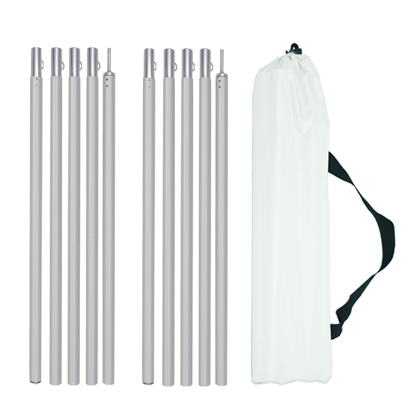 Justerbar aluminium fortelt stang presenning stang med opbevaringstaske ultralette kompakte støttestænger til camping shelter presenning baldakin: 1 par 1.9m polet