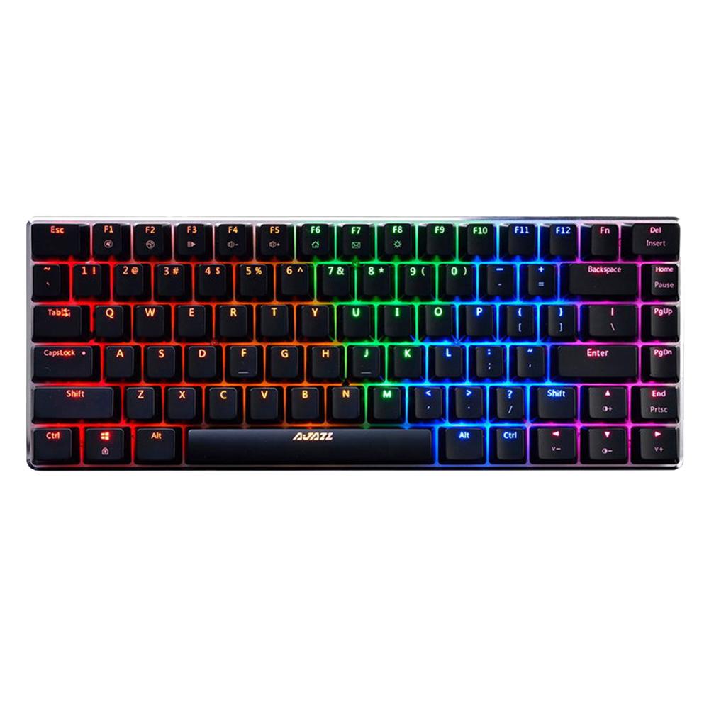 Ajazz AK33 clavier mécanique filaire clavier de jeu USB 82 touches bleu/noir commutateur rvb/1 couleur clavier rétro-éclairé pour PC Gamer: Black3 RGB Alloy / Bleu commutateur