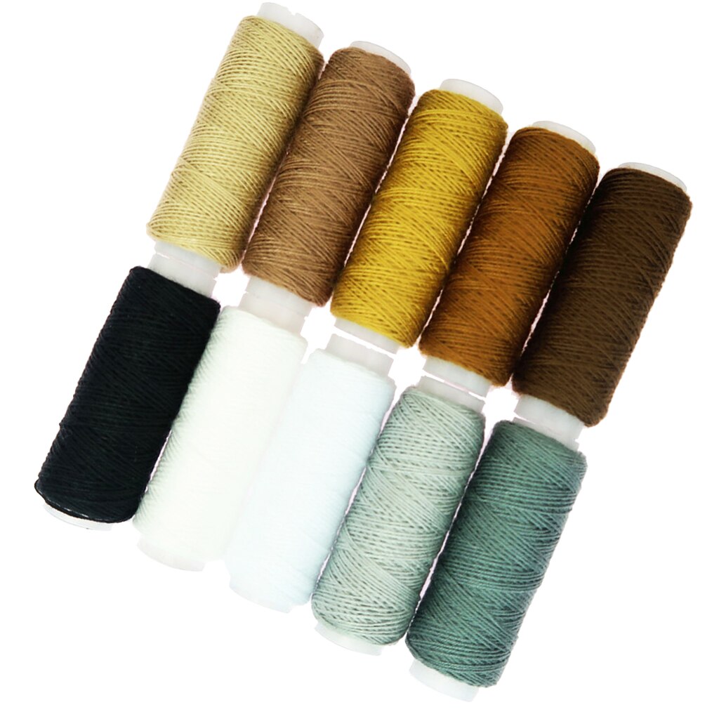 10Pcs THICK Polyester THREAD Cord For Jeans Denim Button Sew Craft Rainbow