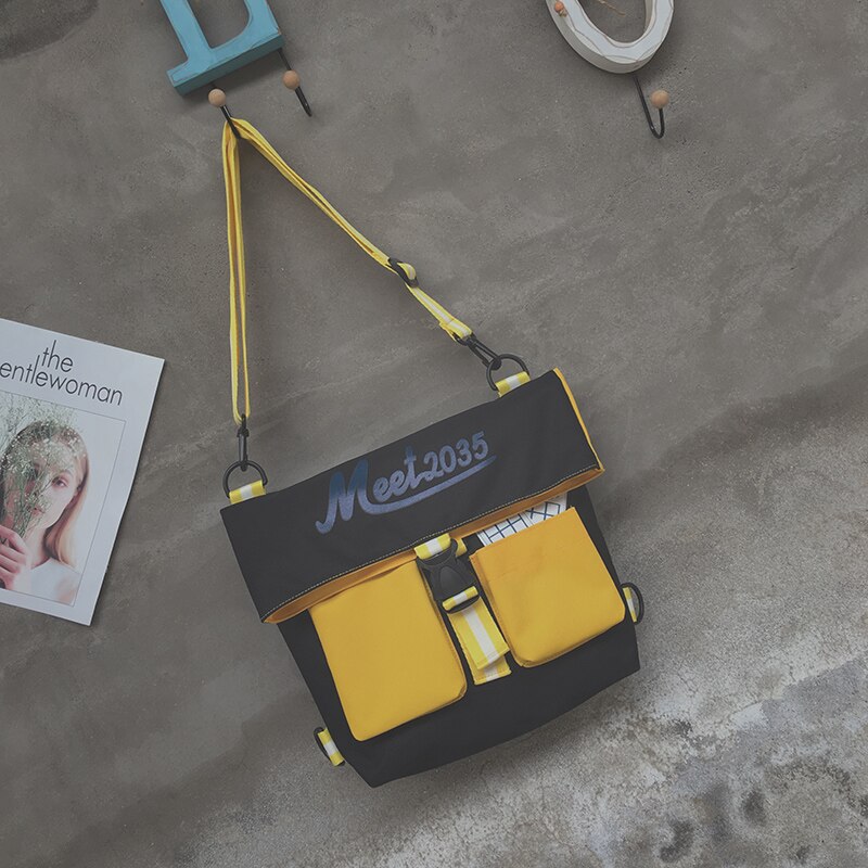 Devil' s2020 drie-gebruik rugzak dames dubbele schouder schooltas: Geel