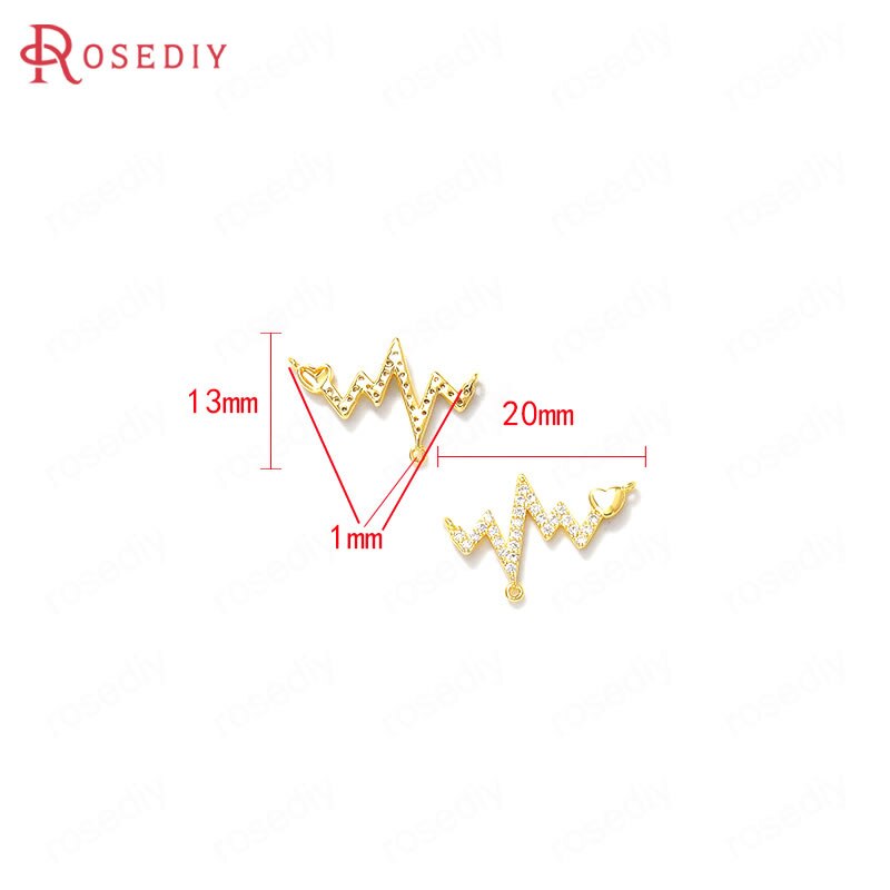 (39156)2PCS 24K Color Oro In Ottone e Zircone Forma Irregolare Pendenti E Ciondoli Pendenti Con Gemme E Perle Forniture Creazione di Gioielli Fai Da Te Accessori di Risultati