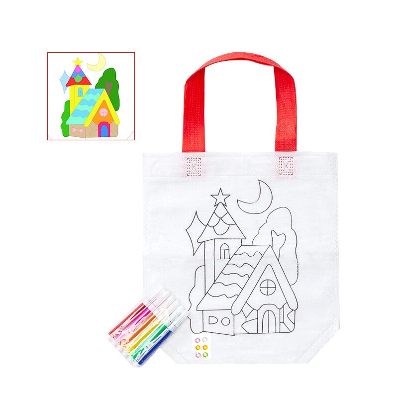 Bambino Giocattolo Fai da Te Dipinta Portatile Borsa di Tela di Scuola Materna Giocattolo Materiale Cornici E Articoli da Esposizione di Giocattoli per Bambini Giocattoli Della Ragazza Kids Crafts Kit Artigianale: 13