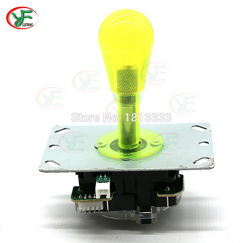 Led Licht Joystick 5V Led Verlichte Glitter Fighters Stok Duurzaam Kopie Sanwa Rocker Met Clear Bat Top Bal Arcade joystick: YELLOW