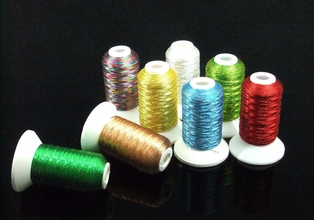Simthread Metallic Embroidery Thread Christmas Colors For Brother/Babylock/Janome/Singer/Pfaff/Husqvaran/Bernina