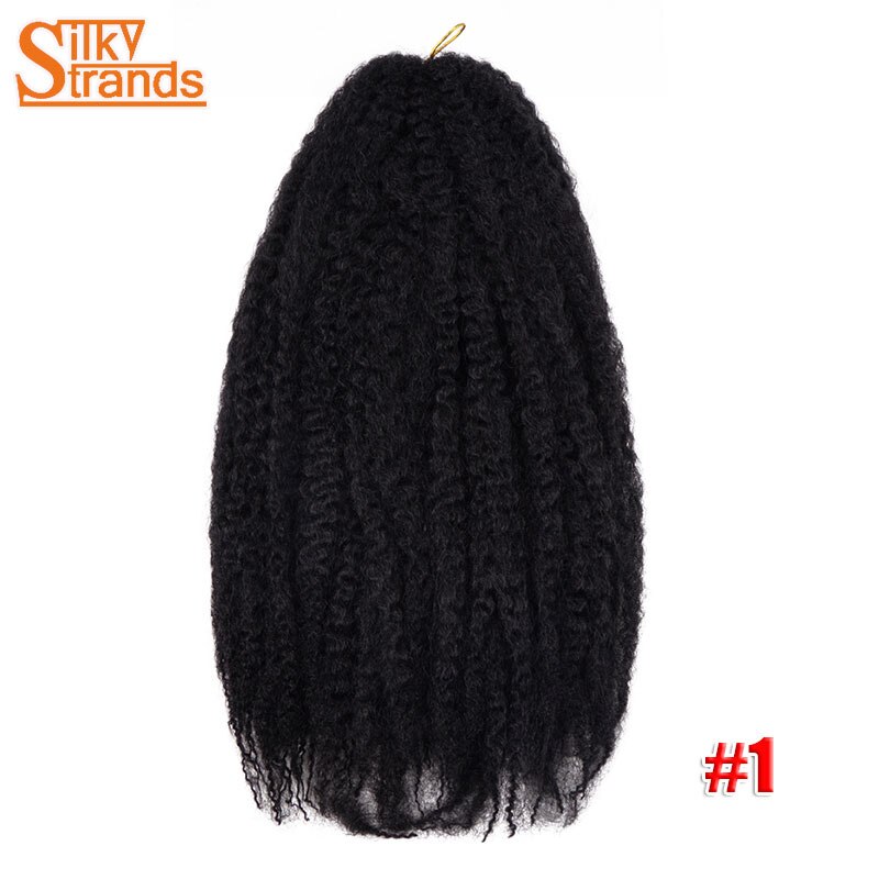18 Inch Ombre Marley Braids Crochet Hair Bulk Twist Box Ombre Afro Synthetic Jumbo Braiding Hair Extensions For Black Women: 1