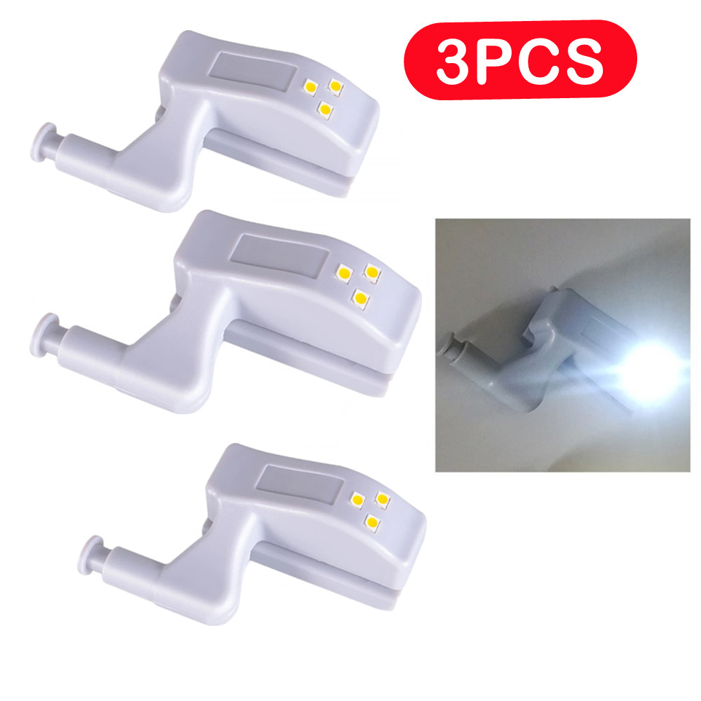 3/ st led-lampa under skåp, universal, garderobslampa, sensor, led, armario, innergångjärnslampa för skåp, garderob, kök: Ljusgul