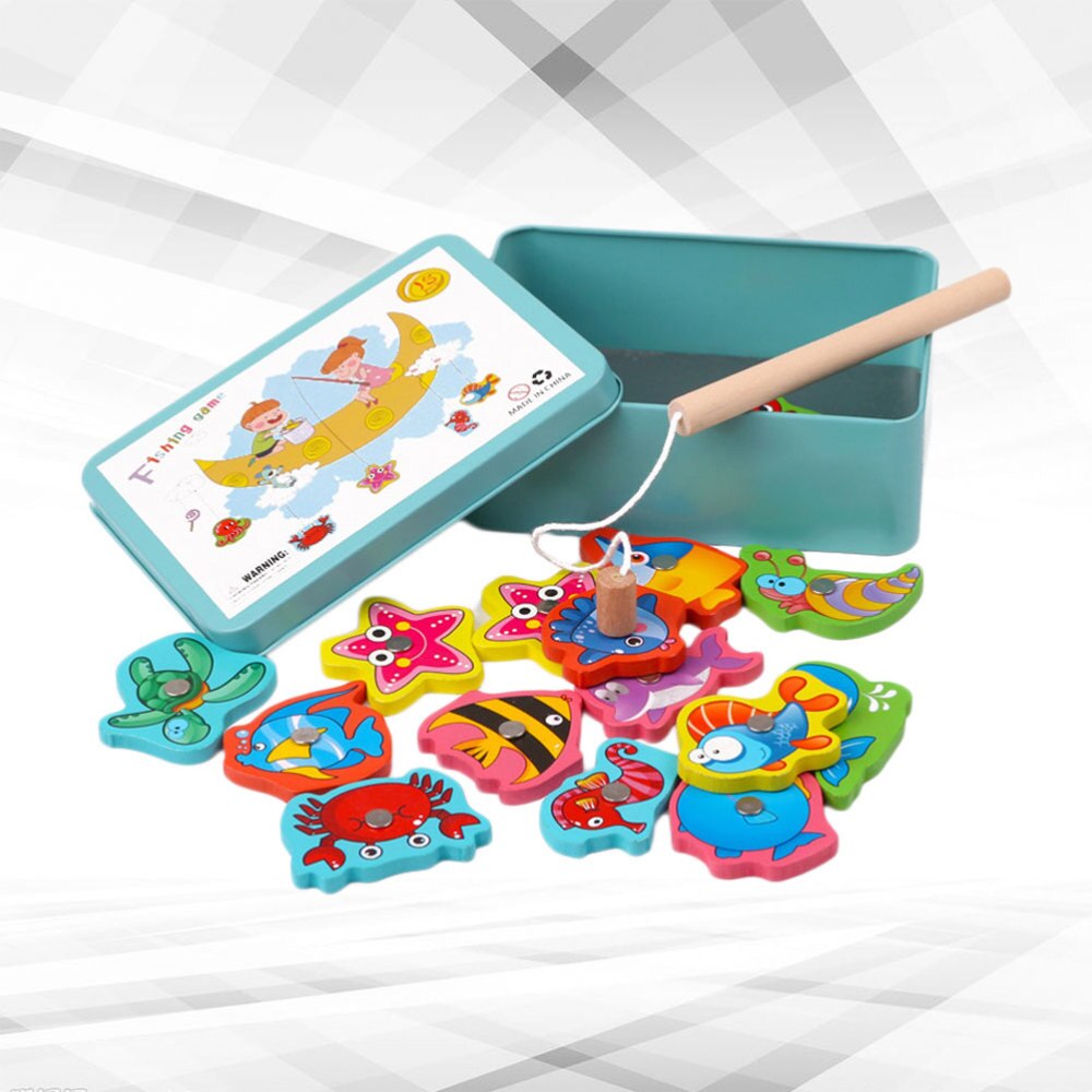 1 Set Fishing Game Playset Portable Charming Magnetic Fishing Game Bath Toy Educational Plaything for Game Birthday