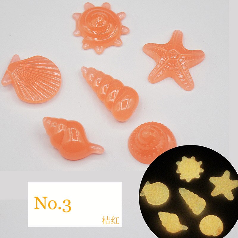 40 Pcs Glow In The Dark Stones Starfish Conch Shell Shaped Decorative Garden Aquarium Fish Tank Pool Landscape Luminous Stone: H0001-1