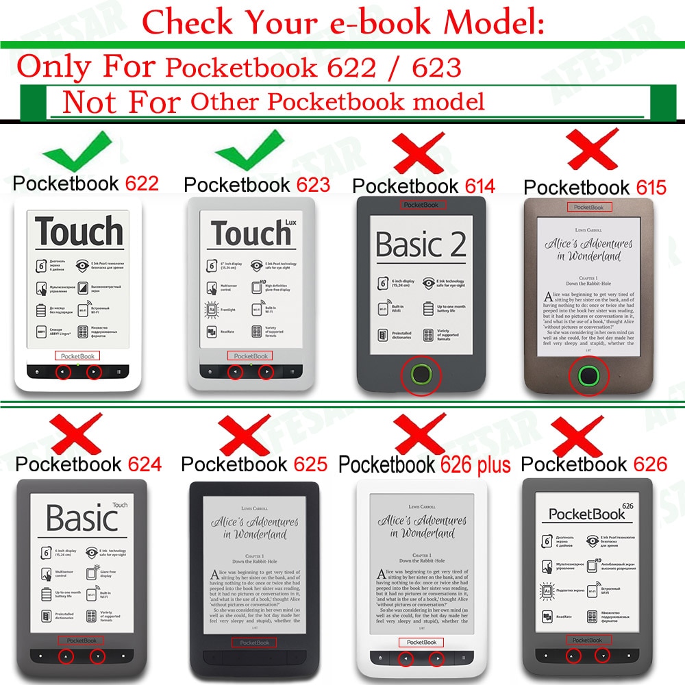 Pocketbook 622/623 caso capa de toque bolsa para presente leitura + película protetora caneta stylus