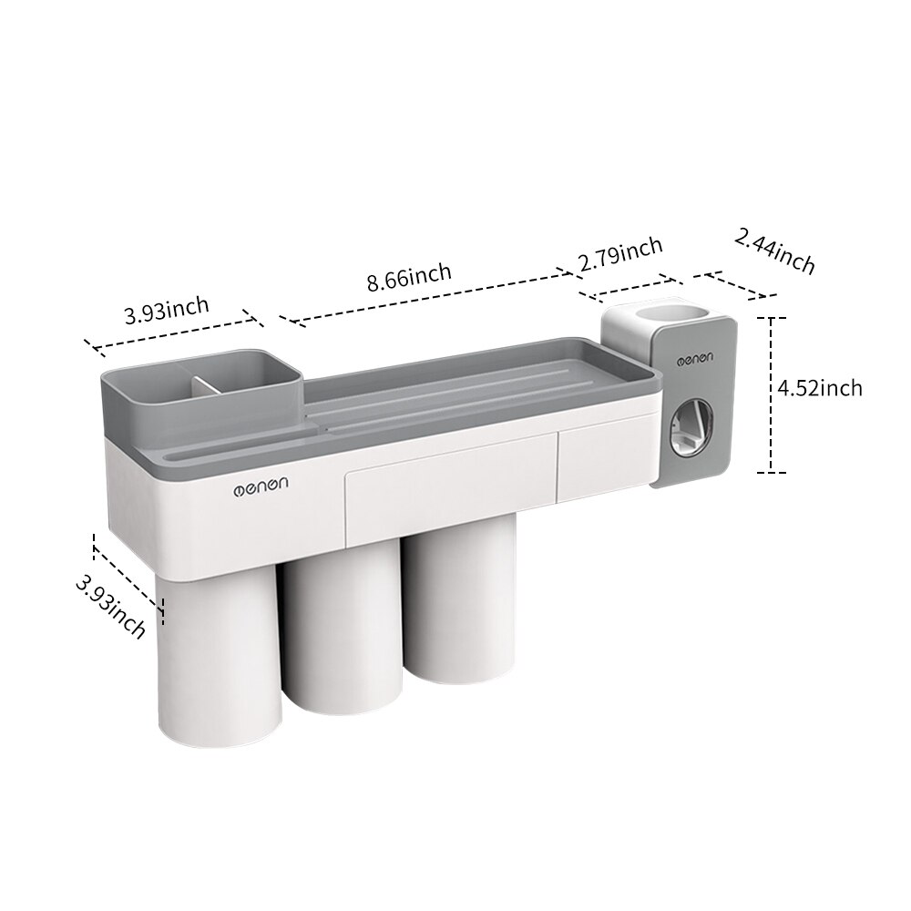 Mengn Toothbrush Rack Wall Mounted Toothbrush Holder Cup Organizer Toothpaste Dispenser Washroom Bathroom Storage Rack Shelf: Type 4