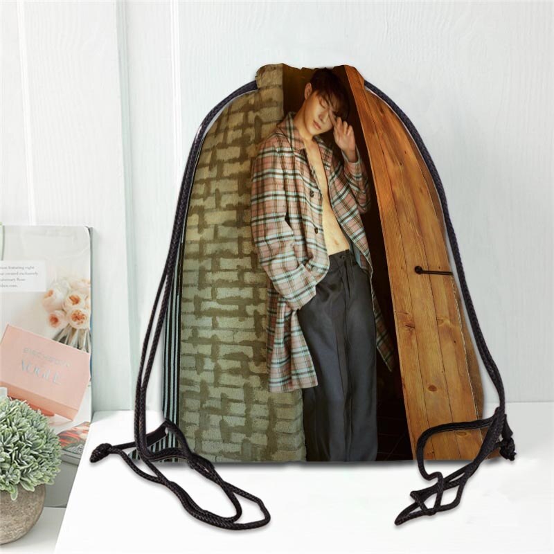 Nam Joo Hyuk Drawstring Backpack Women Men Causal Travel Bags Softback Storage Bags Ladies Shopping Bags 20201102