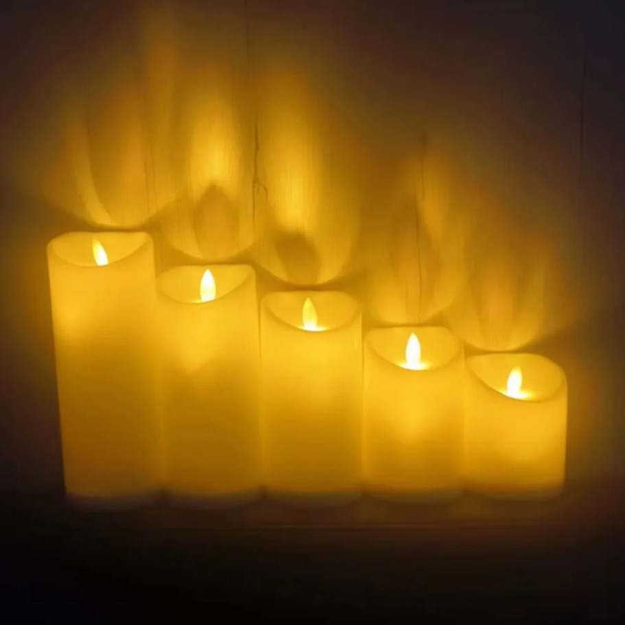 Lámpara de vela eléctrica LED, velas oscilantes sin llama, velas alimentadas por batería para de cumpleaños, suministros de decoración de boda