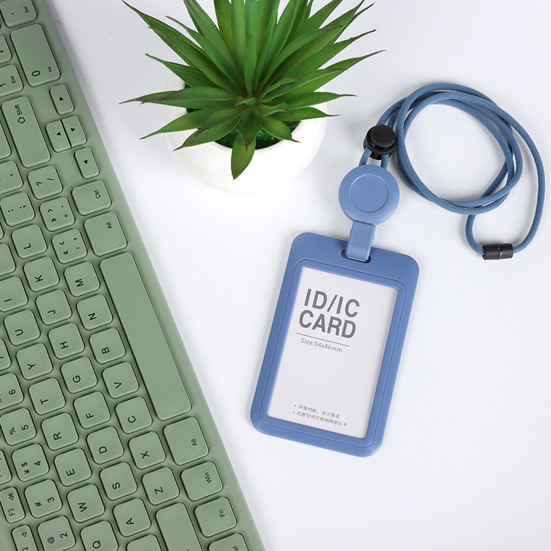 Credential Holder Retractable Badge Holders Adjustable Card Holder Pendant for Cards Removable Reel Holder Simple Accessories: Blue