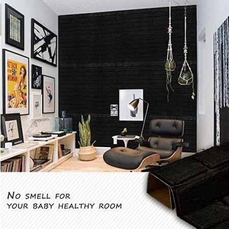 Self-Adhesive Black Wall Panel 3D Wall Paper NW06 445882505