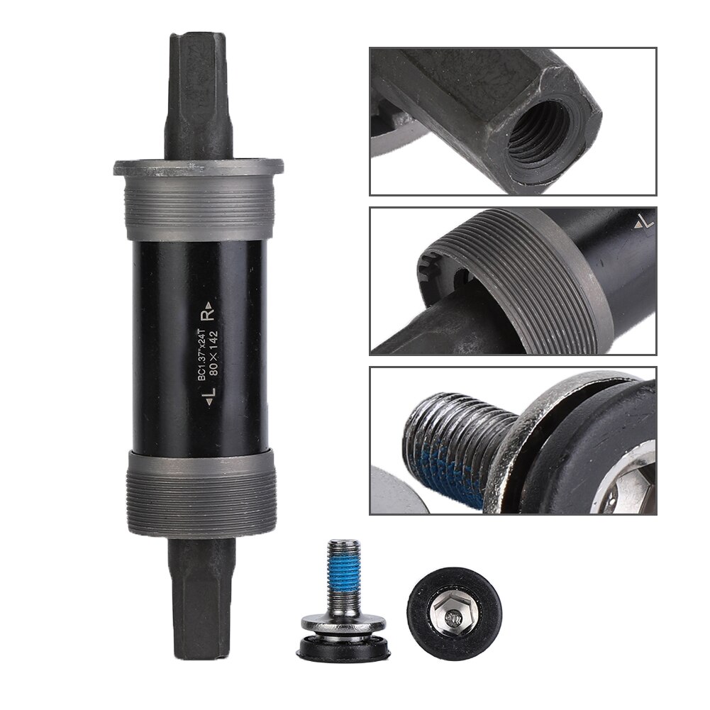 Bicycle Bottom Bracket Bicycle Square Tapered Threaded Bottom Bracket BSA With Screws For 80/100mm Frame Shell Bottom Bracket
