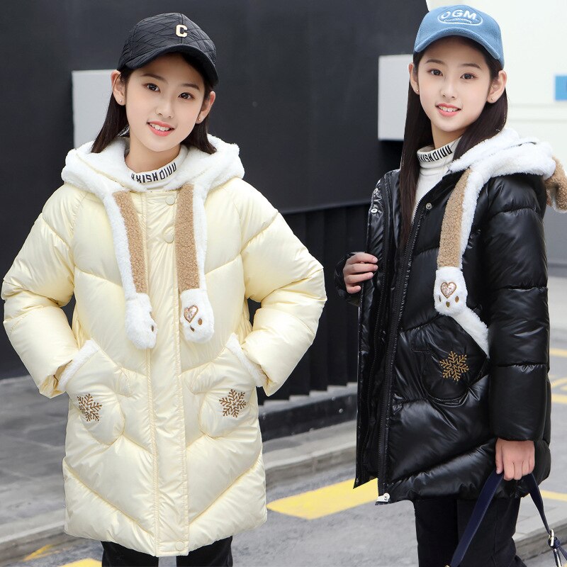 Chaqueta acolchada de algodón con dibujos animados para niñas, abrigo pesado de para adolescentes, prendas de vestir con capucha, 5, 6, 7, 8, 9, 10, 11, 12 Y 13 años, Invierno