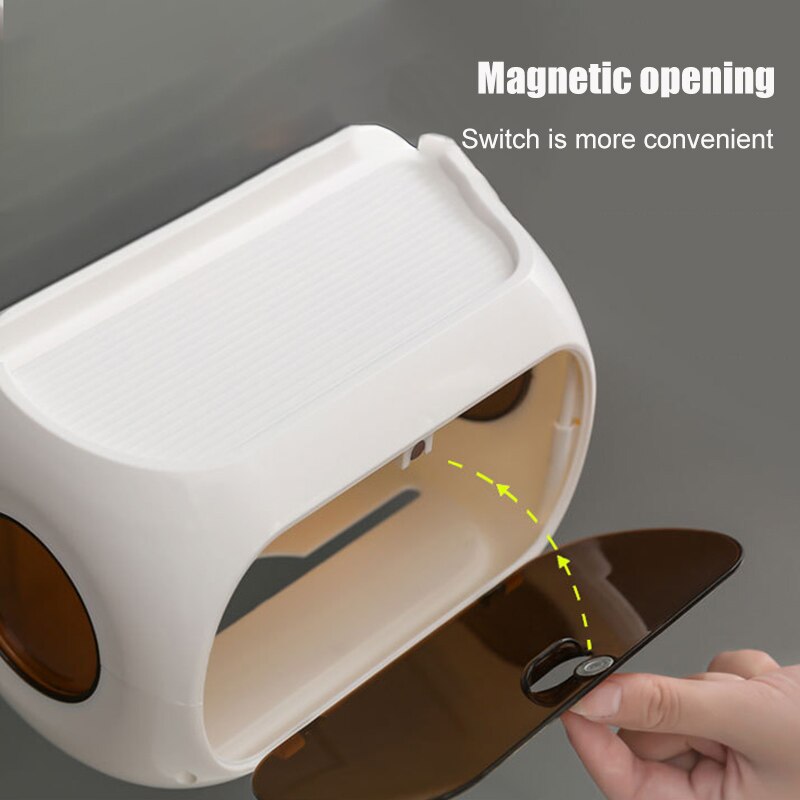 Wall-Mounted Non-Porous Toilet Paper Holder Chinese Toilet Accessories Bathroom Shelf Waterproof Bathroom Accessories