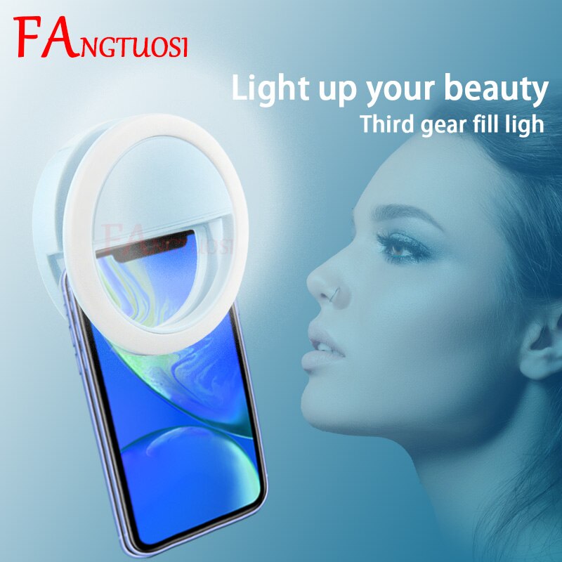 FANGTUOSI LED Selfie Light Phone light ring Portable Flash Enhancing Photography ring light
