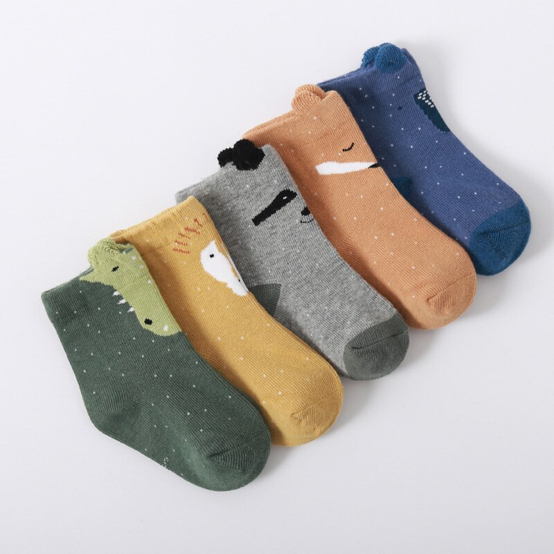 Newborn Baby Warm Kids Socks Autumn Winter Cute Toddlers Boys Girls Long Knee High Animals Child Socks 0-2 Yeas: 5 pair 2 / XS 0-1yeas