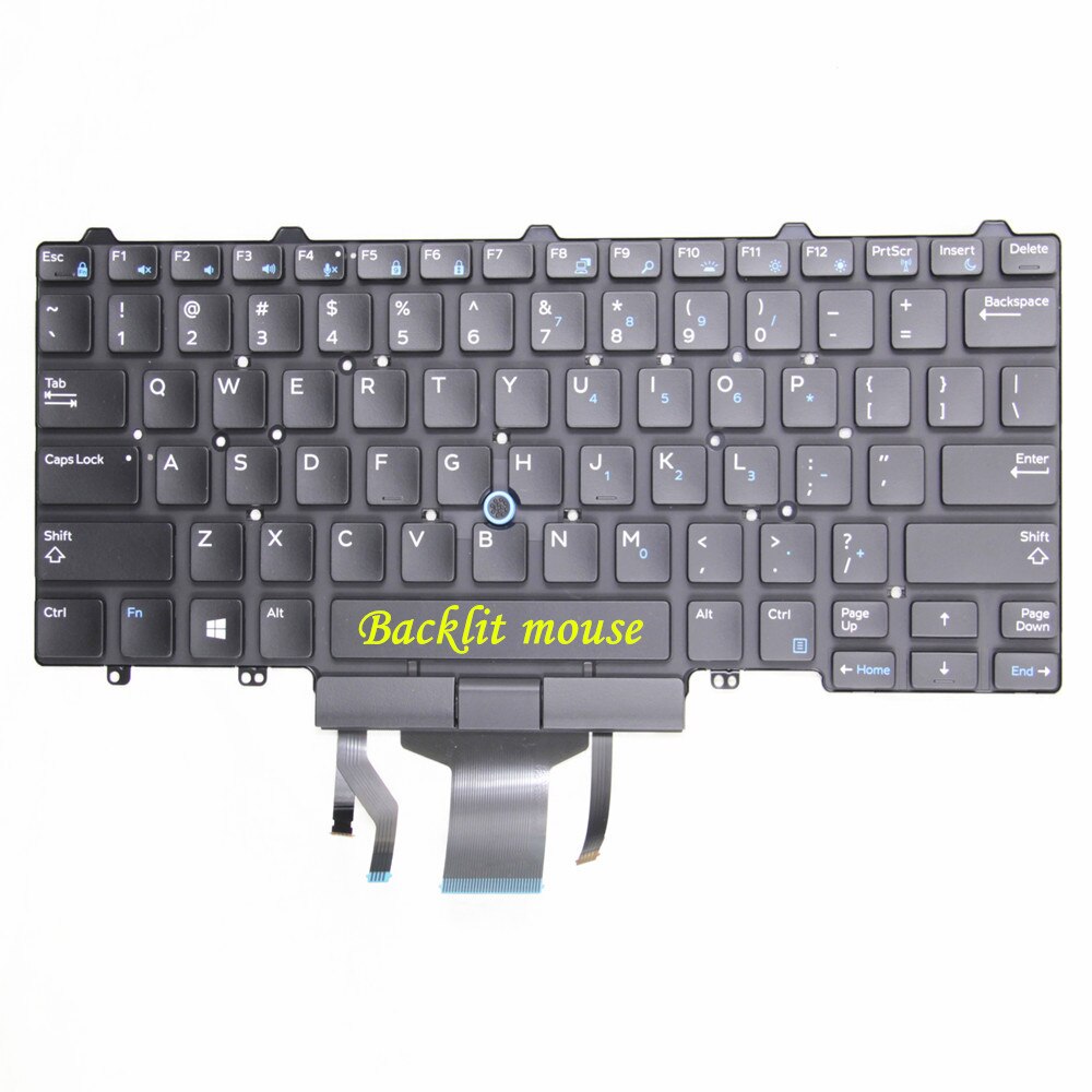 US English Backlit Original Laptop keyboard for Dell Latitude E5450 E5480 E5470 E7470 7480 7490 3340 3350 0D19TR 094F68: Backlit Mouse