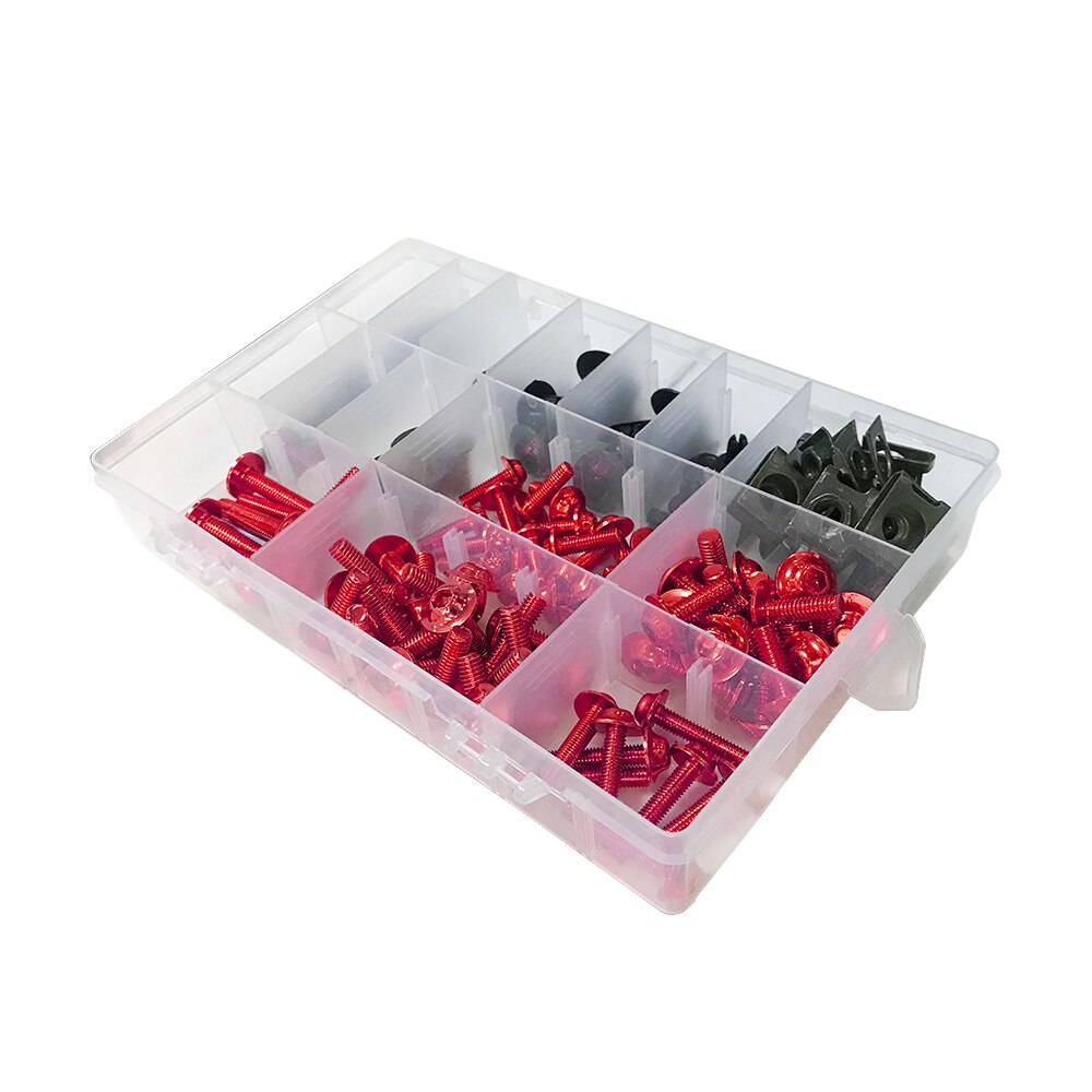 Kit de tornillos de carenado Universal, Clips de sujeción para Suzuki GSXR 600, 750, 1000, 600, 750, 1000, K1, K2, K3, K4, K5, K6, K7, K8, K9, 195/Uds.: Rojo