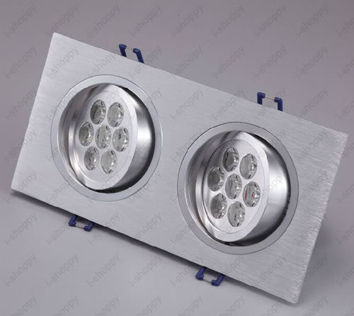 High Power 6W/10W/14W/18W/24W Rectangle LED Ceiling Light Fixture Dual-Head Lamp Dimmable/Not Living Room Silver Shell