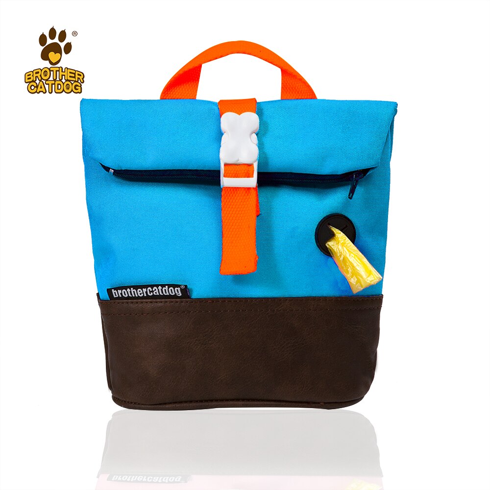 Outdoor Medium Small Dog Backpack Harness Carrier School Bag With Poop Bag For French Bulldog Terrier Bichon Carrying With Leash: Blue / L Chest 40-60cm