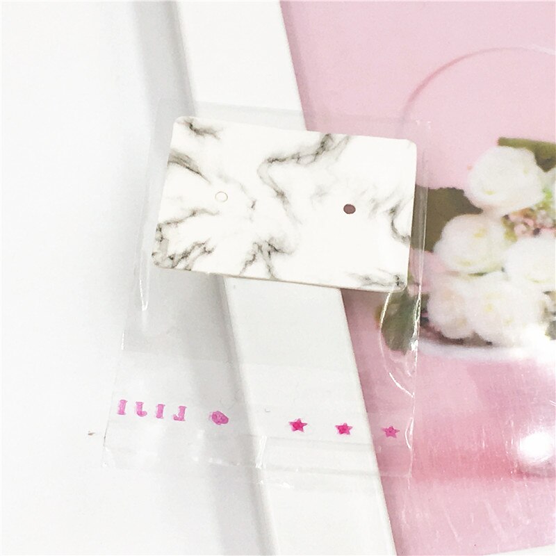 200Pcs 2.5x3.5cm Paper Earring Packaging Cards Multi-style Ear Studs Packaging Card Jewelry Display Card With OPP Bags: Rose Red