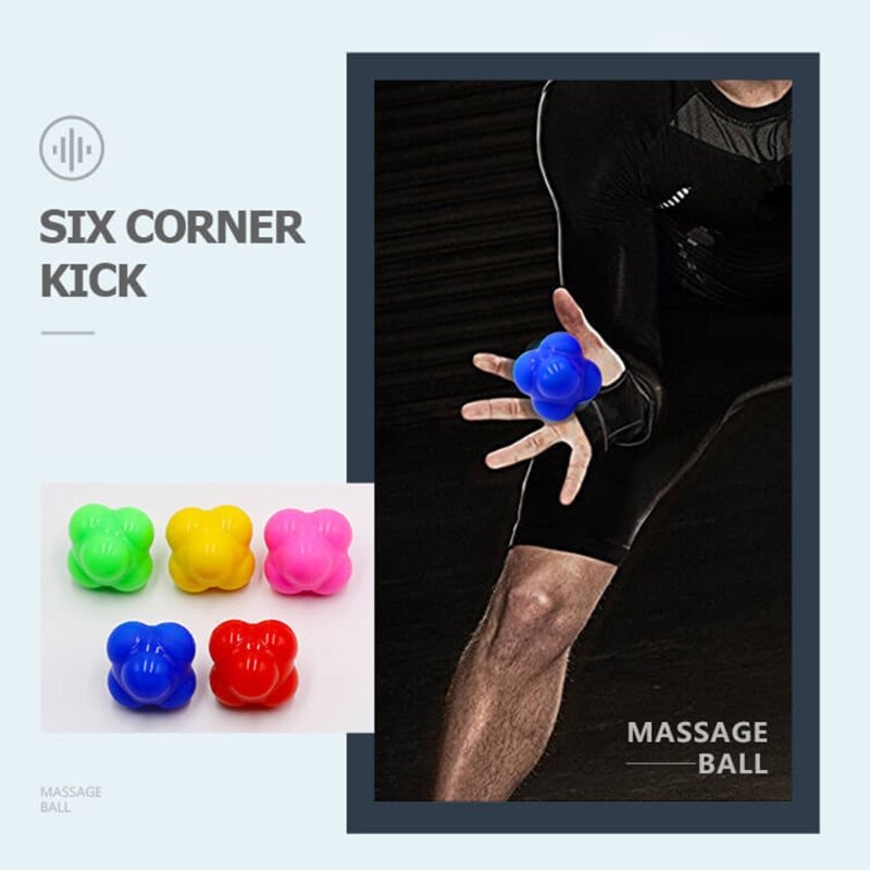 Speed Agility Fitness Hexagon Kick Bounce Reaction Balls for Agility Reflex Training and Hand-eye Coordination Quick Reaction Te