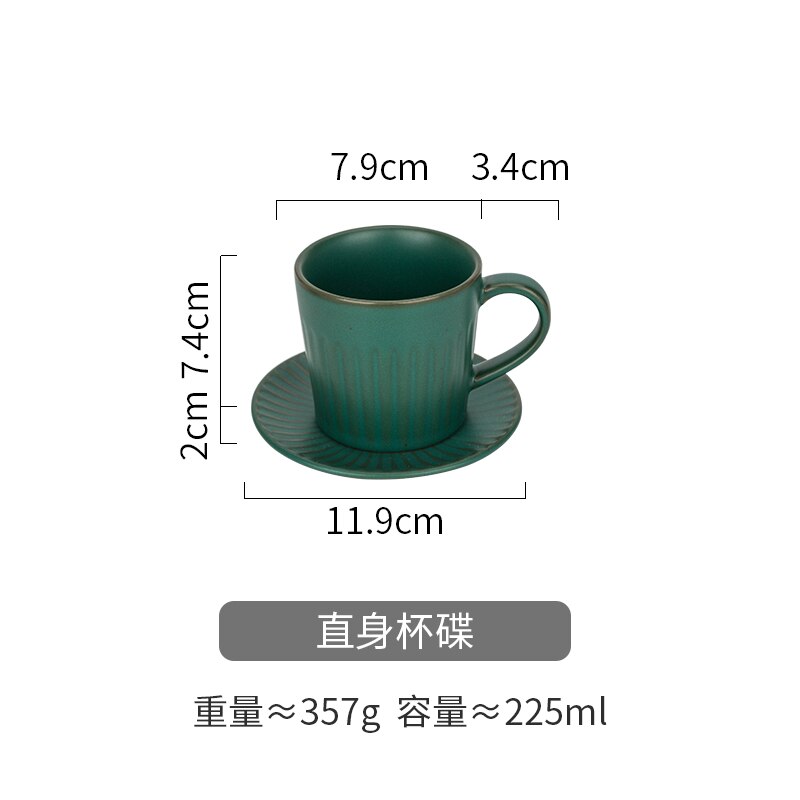 Europæisk vintage kaffekop sæt grøn luksus håndtag porcelæn te kopper kahve fincan takimlari hjem drinkware  ea6 byd: Sæt 2