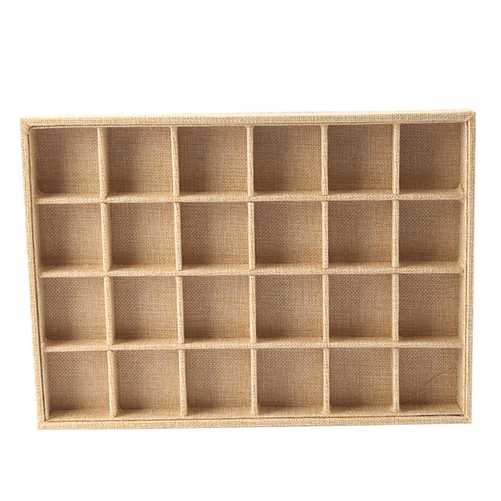 Smykker opbevaring bakke ring armbånd organisator øreringe holder til skuffer: 24 gitterbakke