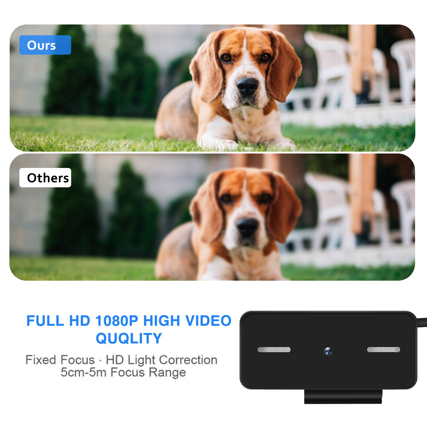 Digital External Webcam Camera for Video Call Laptop PC Computer Accessories 1080p DNJ998