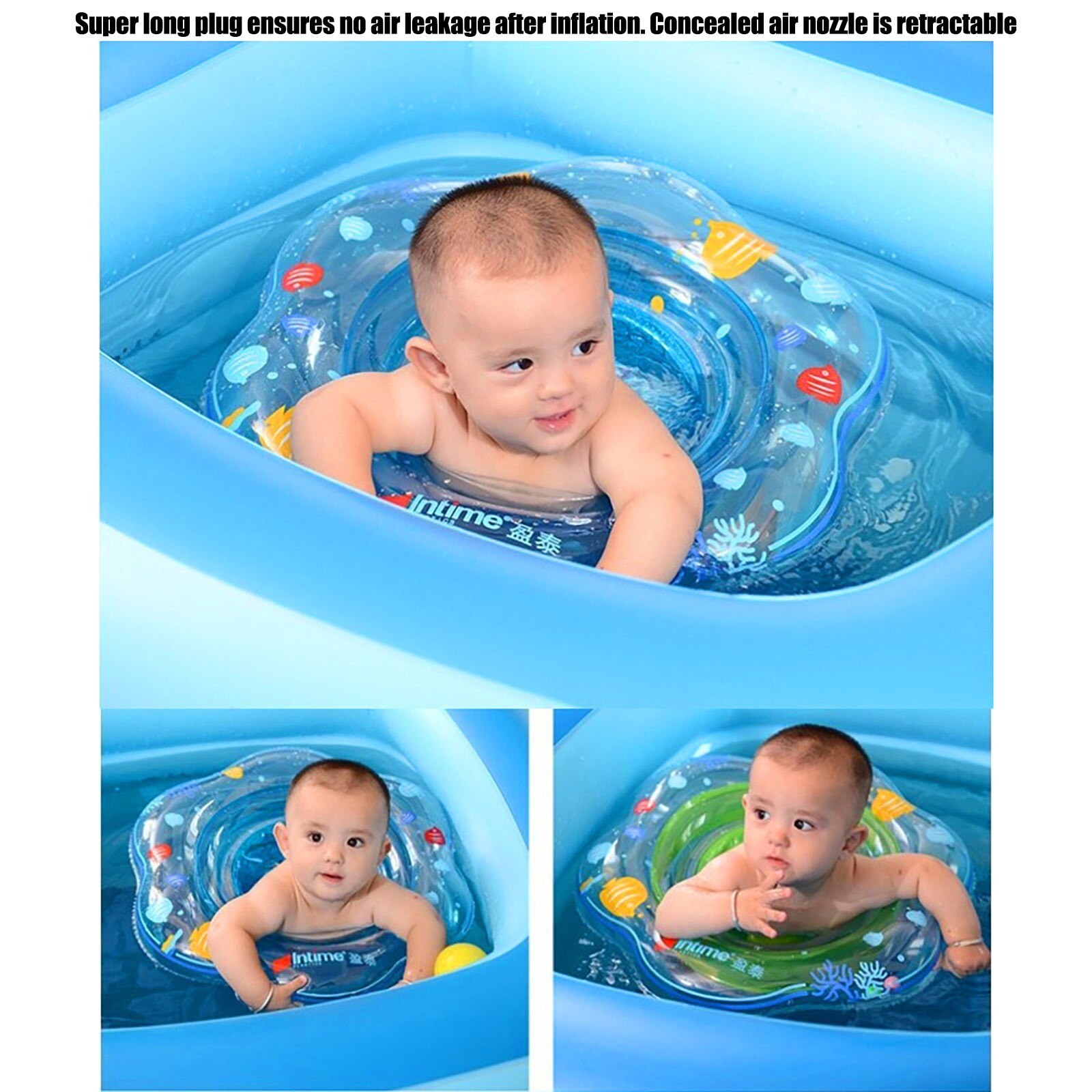 Baby Zwembad Ringen Zetel Leuke Opblaasbare Zwemmen Ring Float Seat Zwemmen Cirkel Met Dual Handvat Voor Baby Peuters Zwembad bad
