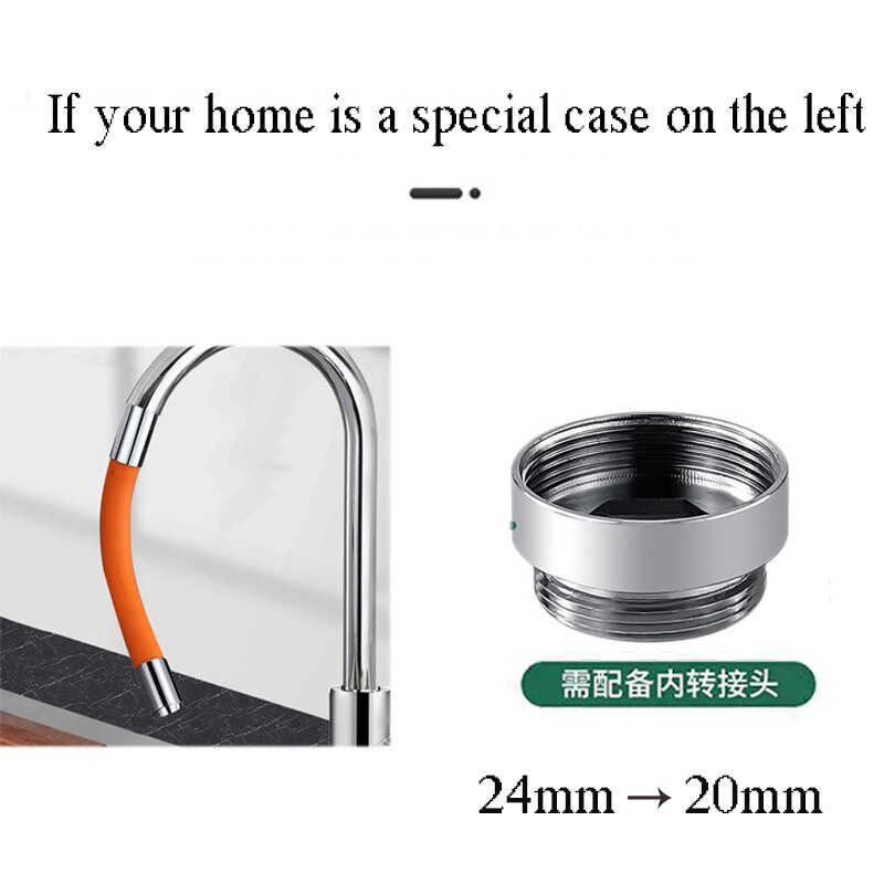 Faucet Extenders Extension Hose Bathroom 360° Rotation Adjust Free Bending Faucet Splash-proof Universal Tube for Wash Basin: 24mm  20mm
