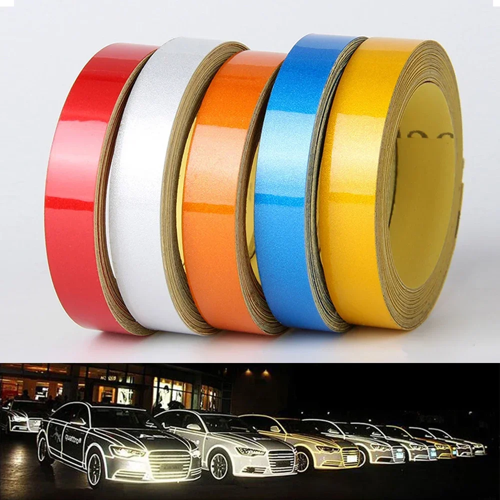 Pegatinas reflectantes para ruedas de bicicleta de 5m, cinta adhesiva reflectante para ciclismo, pegatina decorativa de seguridad de advertencia para bicicleta de montaña