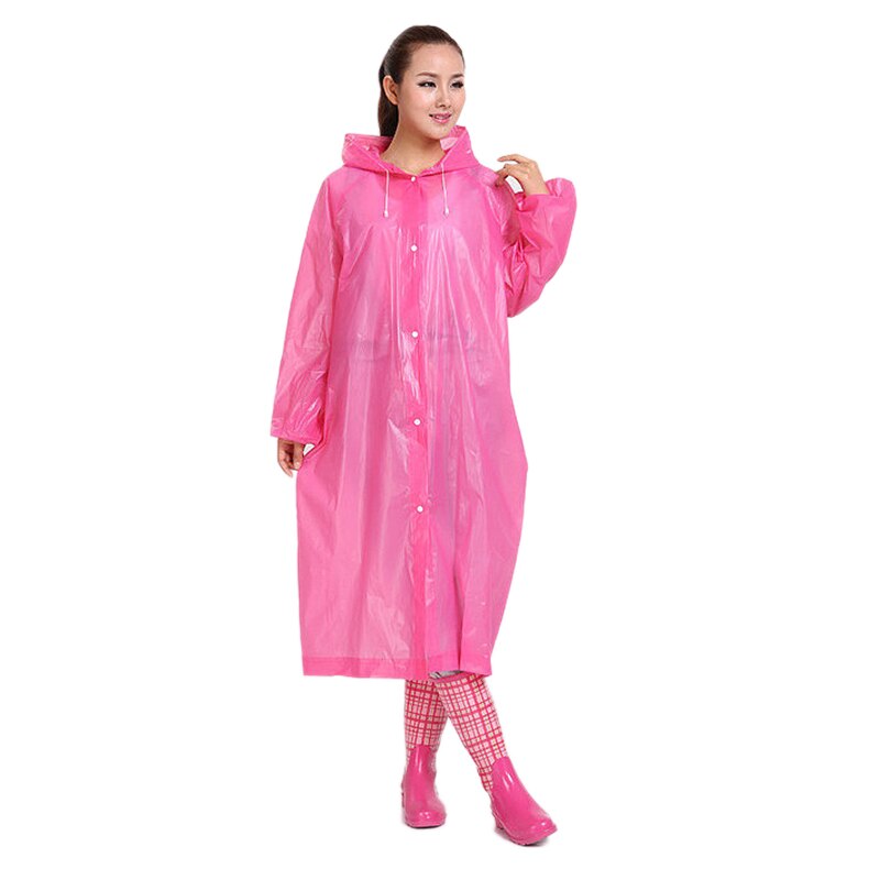 1 PC PEVA Raincoat Thickened Waterproof Rain Coat Women Clear Transparent Camping Portable Waterproof Rainwear Universal