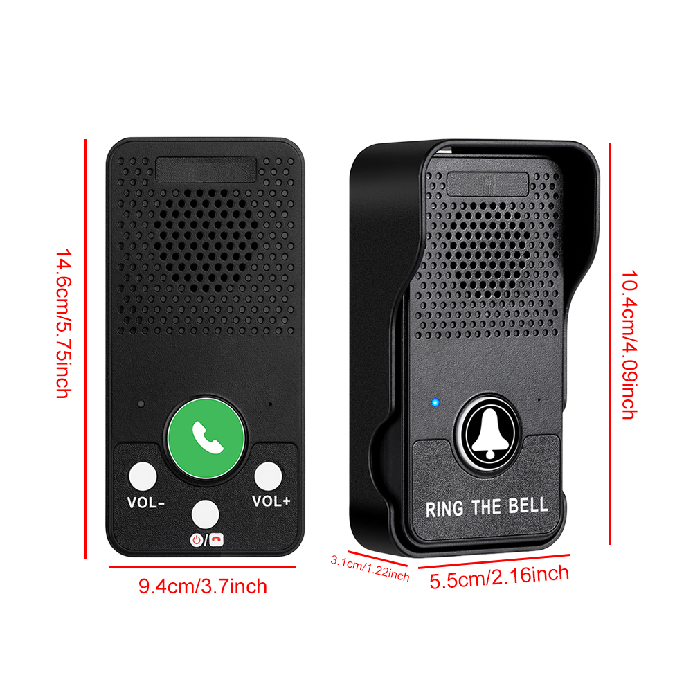 Sonnette sans fil, batterie Rechargeable, mains libres, interphone bidirectionnel Full Duplex, sonnette de porte, une pression pour parler, carillon de porte