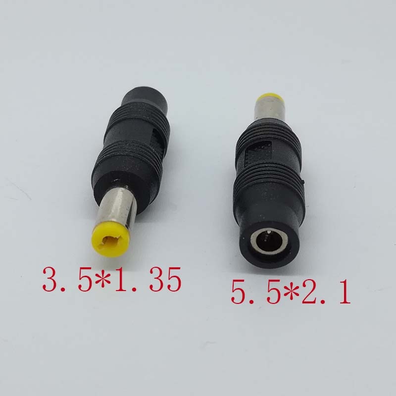 1x Dc 5.5x2.1mm Stekker Naar 3.5x1.35mm Vrouwelijke Jack Adapter Connector