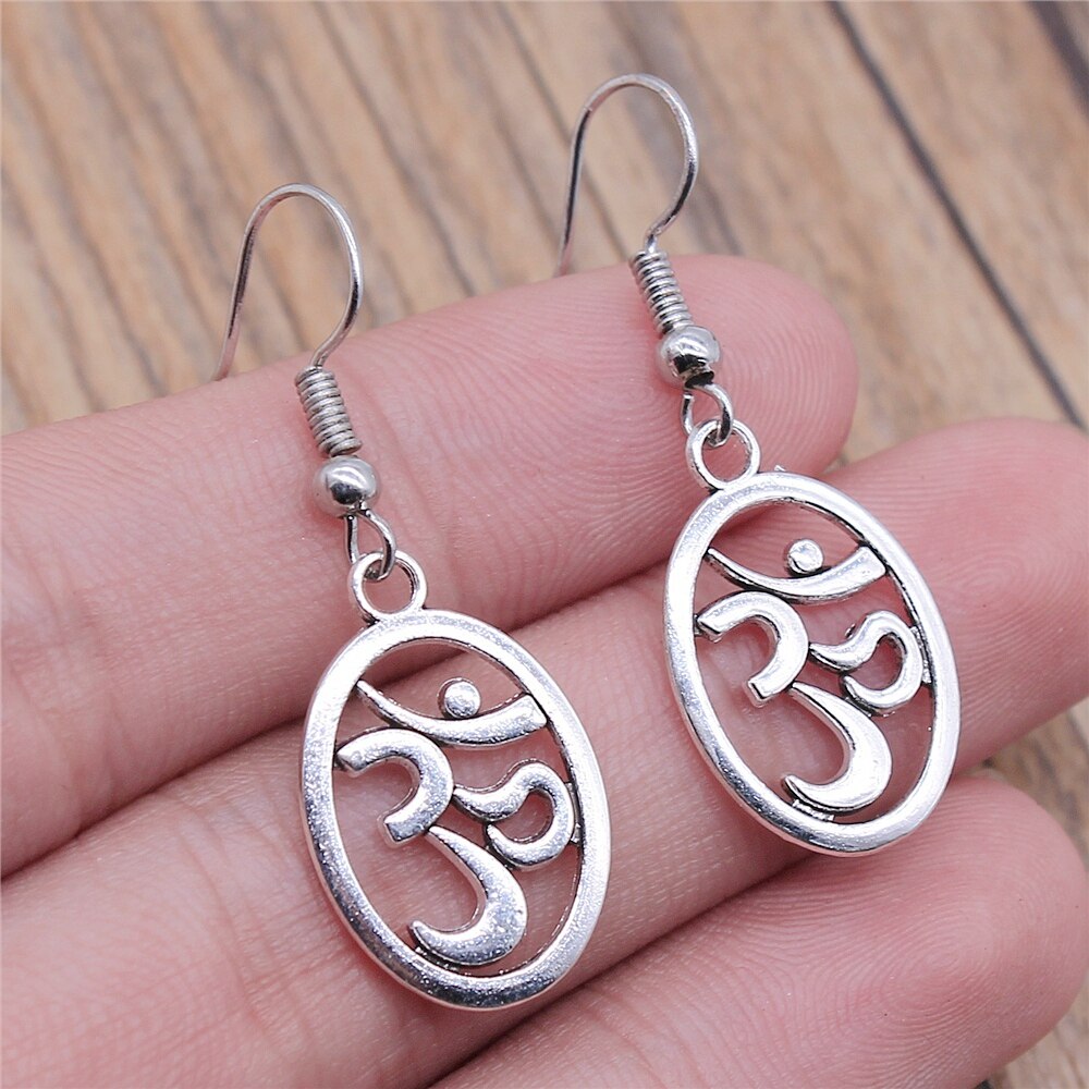 Om tecken yoga symbol örhängen yoga om symbol zen buddhism glasörhängen för kvinnor smycken: E1-b10370