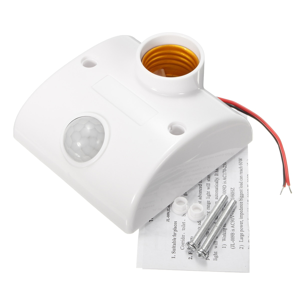 Lampvoet E27 Standaard AC 170 v-250 v LED Lamp Base Infrarood IR Sensor Automatische Muur Licht houder Socket PIR Bewegingsmelder