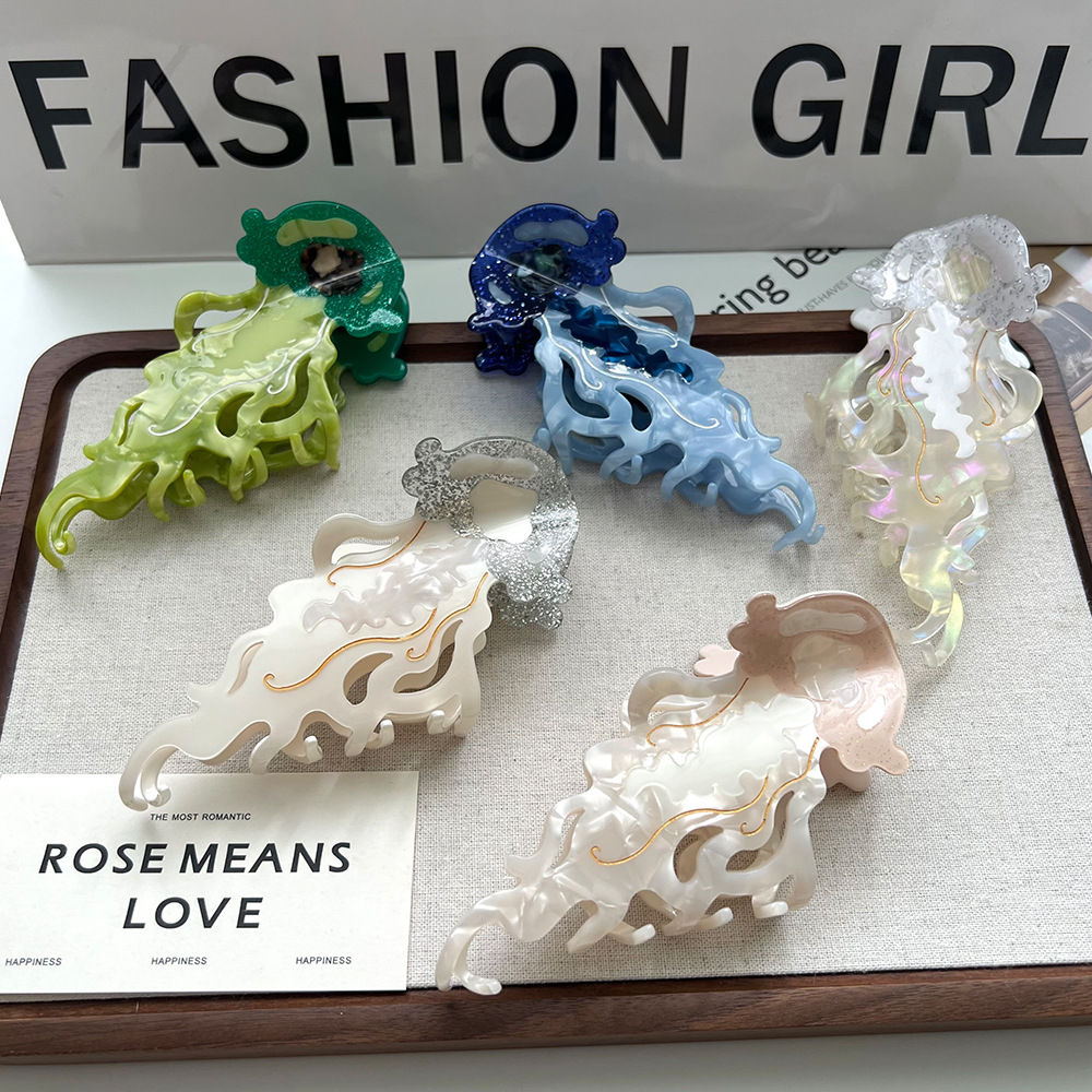 YHJ-Pinza para el pelo de la Serie Ocean para mujer y niña, accesorio para el cabello con de delfín, medusas, el último lanzamiento