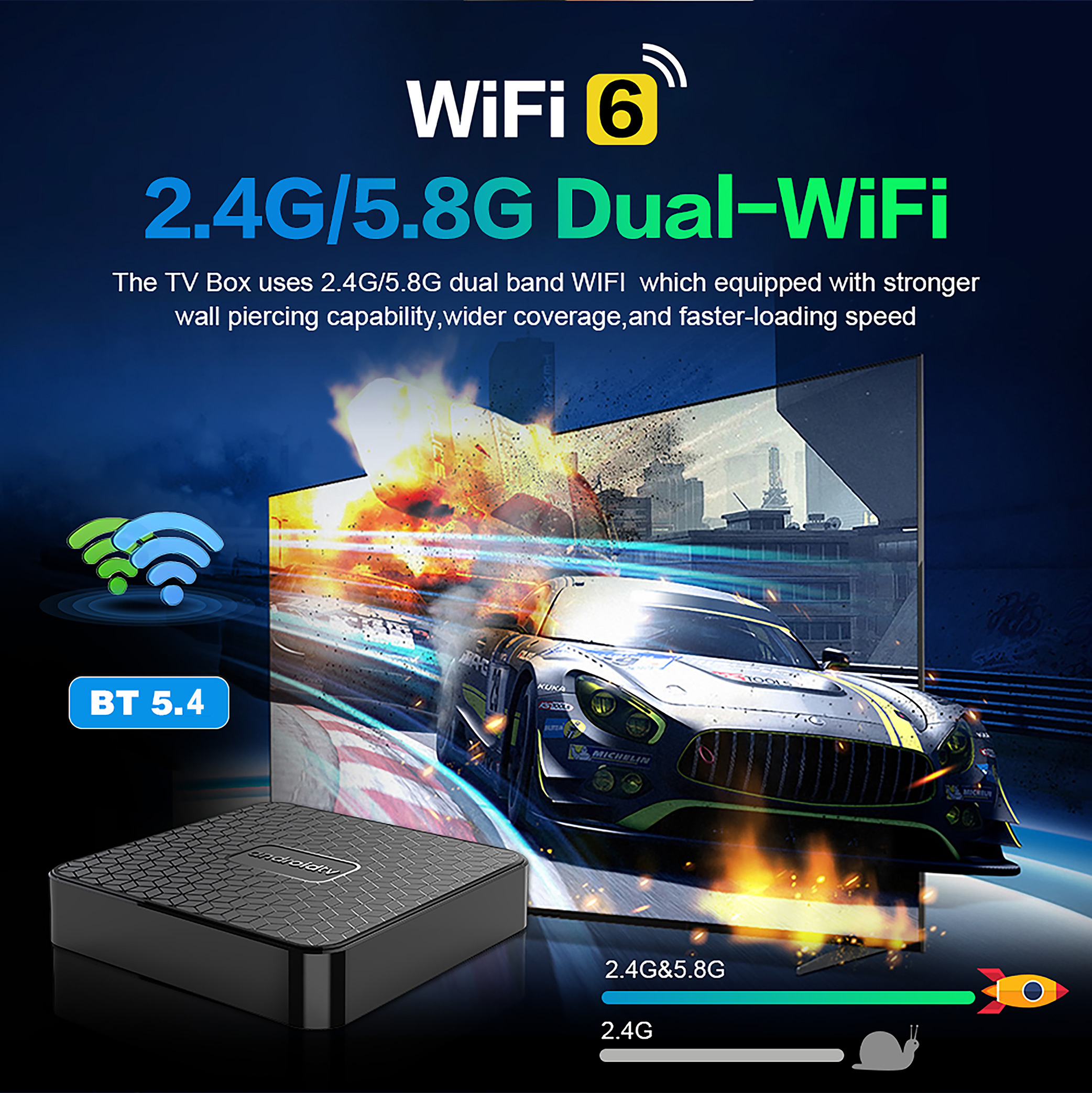Caixa de TV Inteligente Android 16 T8S RK3518 8GB 128GB Dual WiFi6 BT5.4 Assistente de Voz Google 4K HDR Media Player Caixa de TV Muito Rápida