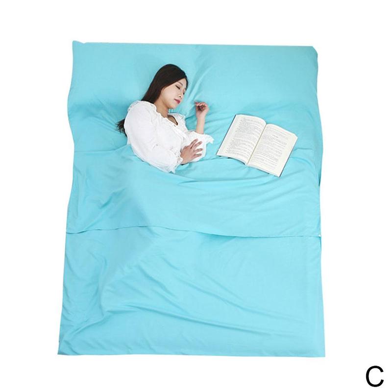 Ultra Light Sleeping Bag Double Stitches Portable Outdoor 75 Hotel * Sheet Travel Hiking Light Mattress 210cm Camping Q6F0: C