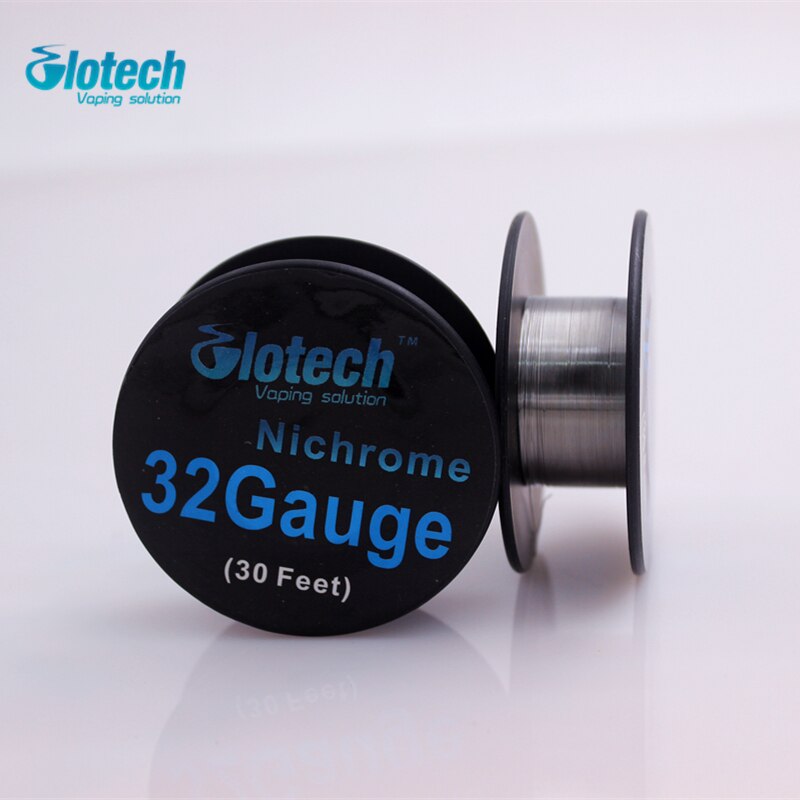 Glotech 10 m/roll 32 Gauge (0.2mm) Nichrome verwarming draden Cr20Ni80 pre-built coils Verwarming Coil Draden voor RDA RBA Verstuivers