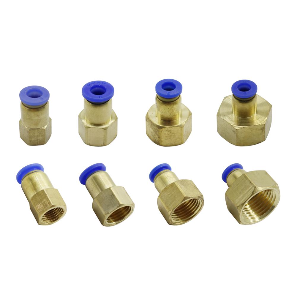 6mm Hose Tube Interface 1/4" 1/2" 1/8" 3/8" Female Thread Straight Push in Pneumatic Fittings Garden Irrigation Pipe Connectors