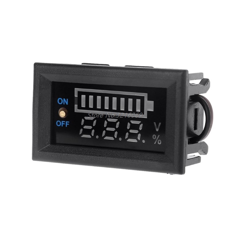 12V Car Lead Acid Battery Charge Level Indicator Battery Tester Lithium Battery Capacity Meter LED Tester Voltmeter Dual Display