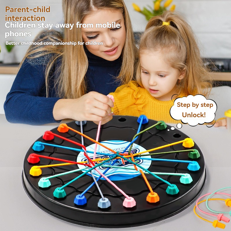 Kid Rope Knopen Puzzel Sociaal Bordspel Kleurlijn Twisted Connected Ropes Logica Denken Tafelspel Ouder-kind Interactief