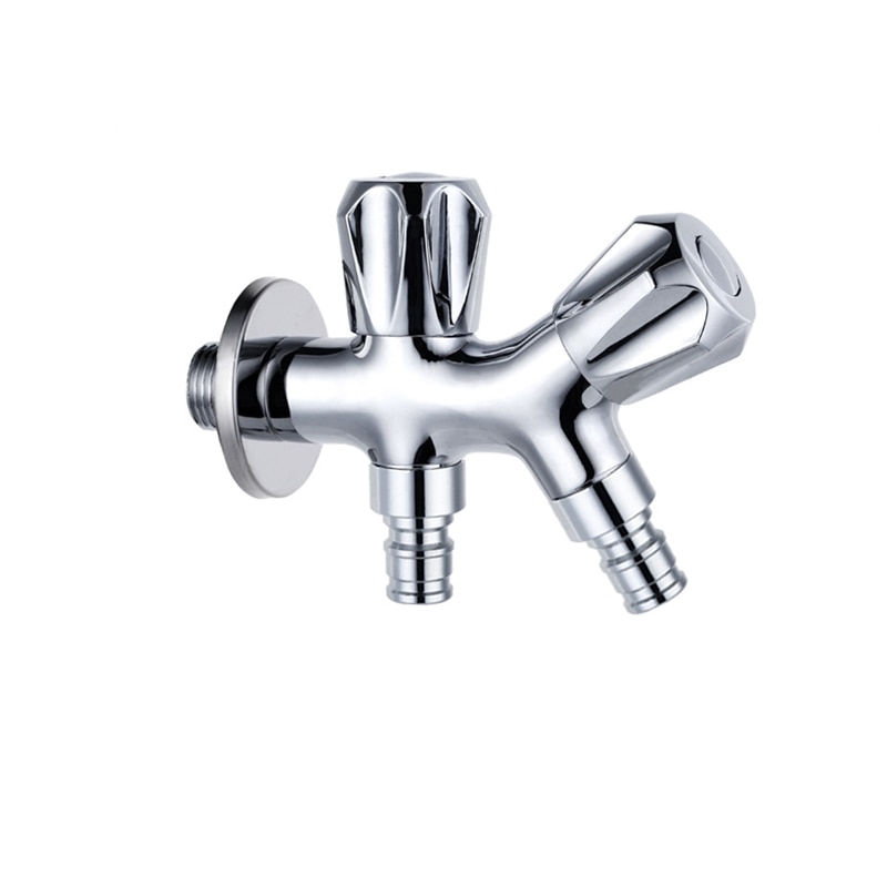 G1/2 'Bibcock 2 Water Outlet Wasmachine Kraan Tap Dubbele Uitloop Tuin Outdoor Water Tap messing Verchroomd